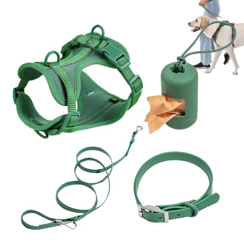 Kuxiptin Hundegeschirr-Set, kleine Hunde, Hundehalsband, Geschirr und Leine, Set mit Leine – Funktionsleine für mittelgroße Hunde, für den täglichen Gebrauch, verstellbar, modisch von Kuxiptin