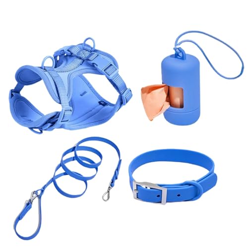 Kuxiptin Hundegeschirr-Set für kleine Hunde, Haustiergeschirr, Halsband und Leine, Set mit Leine für mittelgroße Hunde, verstellbar, modisch von Kuxiptin