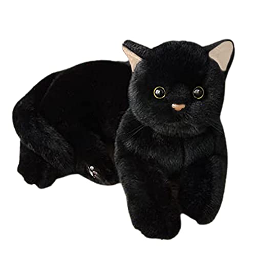 Kuxiptin Katzenspielzeug, Schwarz, Plüsch, schwarze Katze, Plüsch, schwarze Katze, Plüsch, Plüsch, schwarze Katze, weiches Katzenspielzeug von Kuxiptin