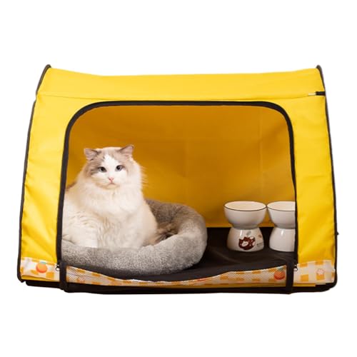 Kuxiptin Laufstall für Katzen, Zelt für Katzen im Innenbereich – zusammenklappbares Zelt für Haustiere aus kratzfestem Oxford-Stoff | Multifunktionale Box für Neugeborene aus atmungsaktivem Mesh von Kuxiptin