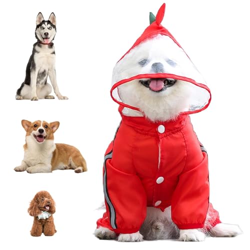 Kuxiptin Regenmantel für Hunde mit Pfoten, wasserdicht für Hunde | Vielseitiger Regenmantel mit Kapuze für Haustiere – modische Haustierkleidung für alle von Kuxiptin