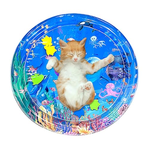 Kuxiptin Sensorische Wasser Spielmatte Für Katzen, Katzen Wasser Spielmatte, Wasser Sensor Pad Für Interaktiven, Sensorische Wasser Matte In Cartoon Fisch Form, Wasserspielmatte Für Katzen von Kuxiptin