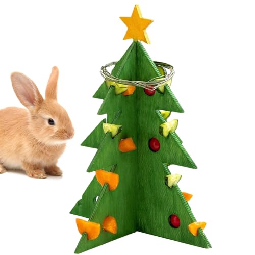 Kuxiptin Weihnachtsbaum-Futtersuch-Puzzlespielzeug, Leckerli-Futterspender für Hasen-Weihnachtsbaum - Kaninchen-Futtersuchspielzeug,Meerschweinchen-Kaninchen-Puzzle-Futtersuchspielzeug, von Kuxiptin