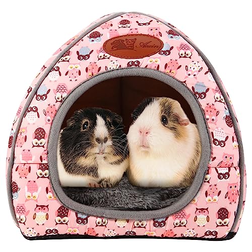 Kwerdas Kuscheliges Meerschweinchen-Versteck aus weichem Fleece-Material, abnehmbares Kissen, waschbar und trocknergeeignet, perfektes Käfigzubehör für Kaninchen, Hamster, Igel von Kwerdas