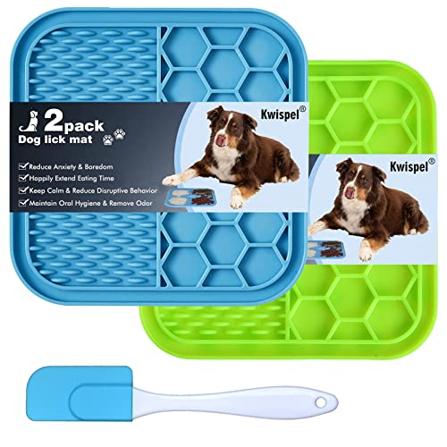 Kwispel Leckmatte für Hunde und Katzen, 2 Stück, Katzen-Leckpad für Langeweile reduzierer, Hundeleckerli-Matte perfekt zum Baden von Fellpflege usw. (2 Stück klein) von Kwispel