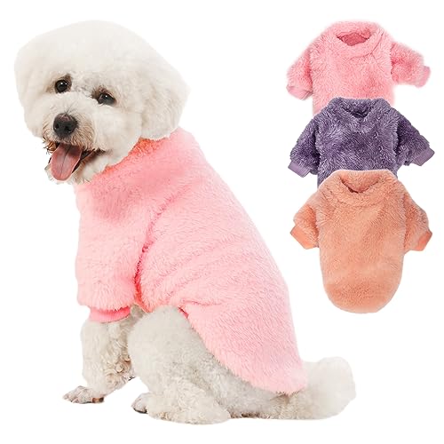 Kyaringtso Hundepullover, 3er-Pack, Hundepullover für kleine Hunde, Hundekleidung für kleine Hunde, Mädchen Junge, ultraweicher und warmer Welpenpullover, Hundemantel für Winter Weihnachten (X-Large, von Kyaringtso