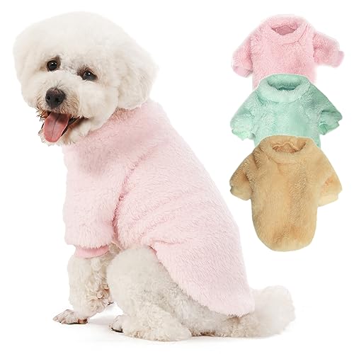 Kyaringtso Hundepullover, 3er-Pack, Hundepullover für kleine Hunde, Hundekleidung für kleine Hunde, Mädchen und Jungen, ultraweicher und warmer Welpenpullover, Hundemantel für Winter Weihnachten (XL, von Kyaringtso