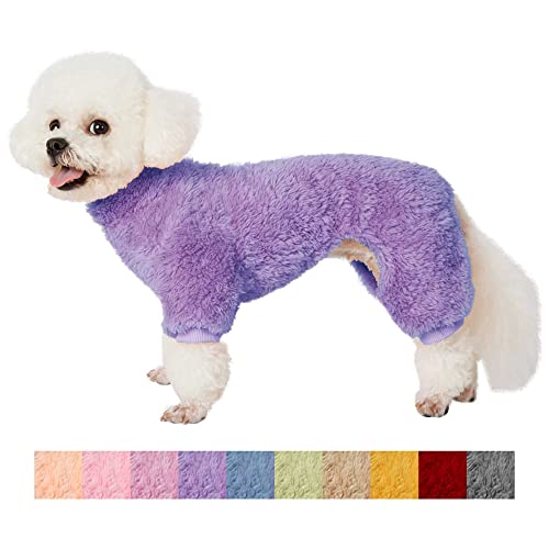 Kyaringtso Hundepullover, 4 Beine Hundemantel, Hund Winterkleidung für kleine Hunde Junge Mädchen, Welpen Outfits, Haustier Mantel, Katzenbekleidung (X-Small, Lila) von Kyaringtso