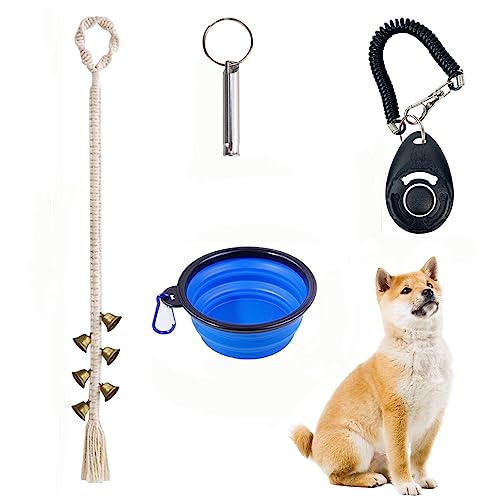 KyeeaDIY Hundetraining Glocke 4 Stück Training Türklingeln Interaktion Glocke Verstellbare Hunde-Türklingel Haustier Training Trainingsglocken für Haustiere Töpfchen Training von KyeeaDIY