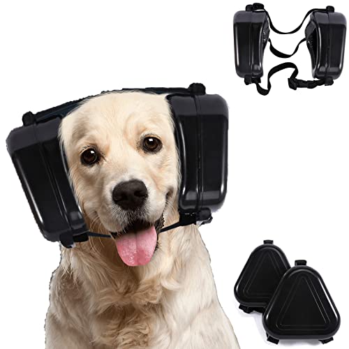 KyneLit Hund Ohrenschützer Hund Gehörschutz Hund Gehörschutz für Feuerwerk und laute Geräusche - Lärmreduzierung und Gehörschutz für Hunde, Schwarz , Einheitsgröße von KyneLit