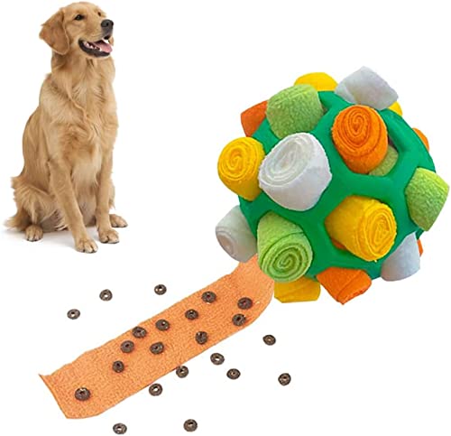 KyneLit Schnüffelball für Hunde, interaktives Hundespielzeug, weiches Hunde-Puzzle-Spielzeug, Hunde-Gehirn stimulierendes Spielzeug für kleine Haustierwelpen, intelligentes Training (grün, 1 Stück) von KyneLit