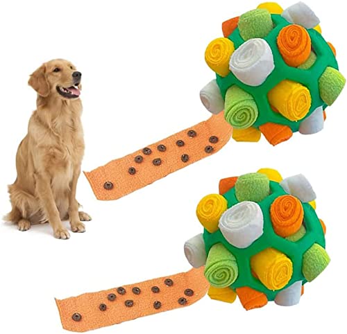 KyneLit Schnüffelball für Hunde, interaktives Hundespielzeug, weiches Hunde-Puzzle-Spielzeug, Hunde-Gehirn stimulierendes Spielzeug für kleine Haustierwelpen, intelligentes Training (grün, 2 Stück) von KyneLit