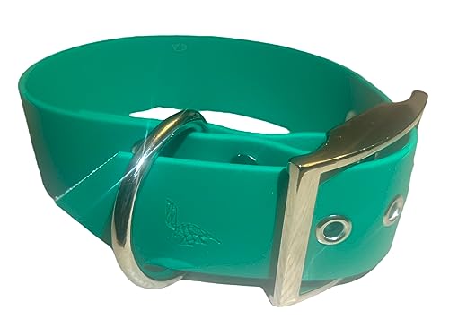 Halsband aus BioThane, große Breite, Farben zur Auswahl (Halsumfang: 35-40 cm, Smaragdgrün) von L'Atelier du Fourmilier