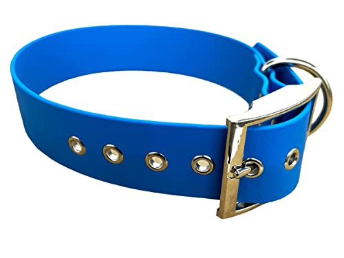 L'Atelier du Fourmilier Halsband aus BioThane, große Breite, Farben wählbar (40-45 cm, blau) von L'Atelier du Fourmilier