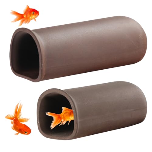 Garnelenhaut, 2pcs Aquariumhöhle für Wasserhüsen, die züchtet, dekorative Keramik -Garnelenhöhle, Glatte einfache multifunktionale Garnelen -Versteck für Garnelen und kleine Aquarienfische von LAANCOO