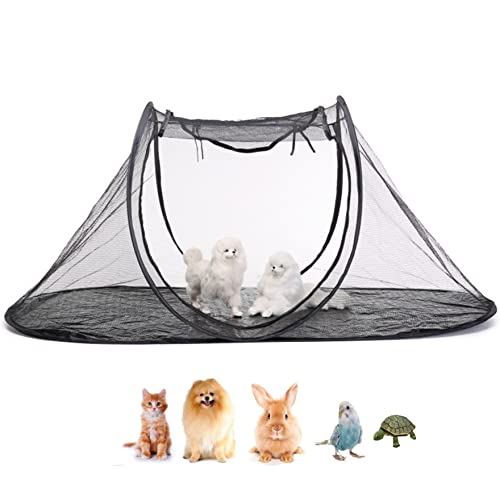 Haustierzelt Outdoor Pet Gehege Zelt Faltbares Gartenkatze Zelt Mesh Hundecampingzelt für die Gartenterrasse im Sommer 120 x 63 x 50 cm Zelte von LAANCOO