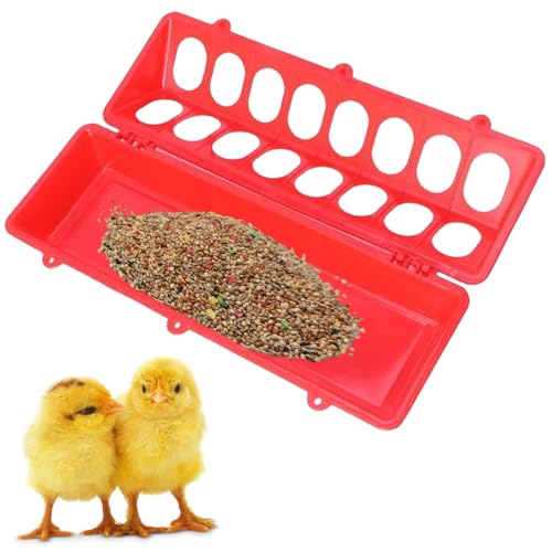 Hühnerfuttertrog, Flip-Top-Kunststoff-Feeder wiederverwendbar, BPA frei, verschüttetes Beweiswerkzeug für Geflügel, Vogel, Gänse, Ente, Hühnchen-Trog von LAANCOO