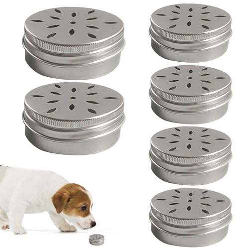 LAANCOO 6 Pack Hundearbeit Dosen, Geruchsarbeitstraining Kit für Hunde, Aluminiumhundnasen -Arbeitskasse, Hundetraining 2.68x1.02 von LAANCOO