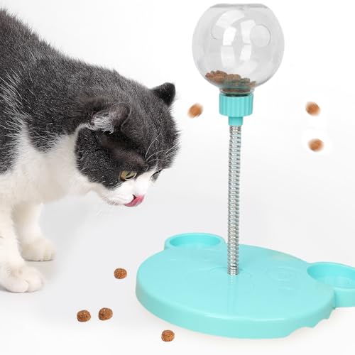 LAANCOO Cat Treat Holder, Katzenball Cette Spender Spielzeug Interactive Fun Holder Lebensmittelaufbewahrung für Innen- und Kätzchen -Übung, Blau, blau von LAANCOO