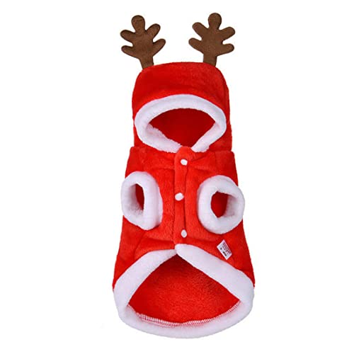 LAANCOO Hund Hoodie Weihnachten Santa Haustier Kostüm Haustier Cosplay Kleidung Weihnachtsfeiertag Outfit m Pet Weihnachten Kostüm 111 von LAANCOO