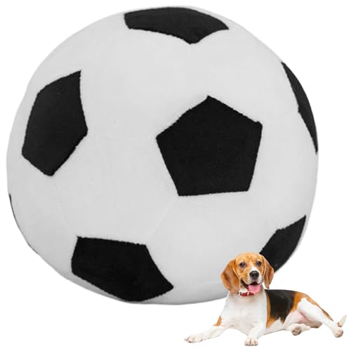 LAANCOO Weicher Fußball, 7in Hundefußballspielzeug, runde Schwarze und weiße Hundebälle interaktiver Hundespielzeugball zum Abrufen, Mehrzweckhundkugeln für Kinder, kleine mittelgroße große Hunde von LAANCOO