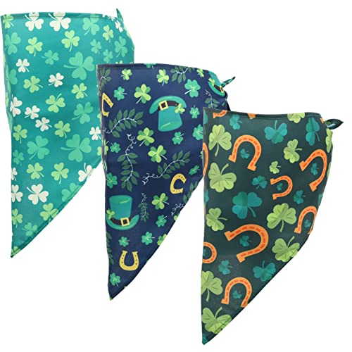 LABRIMP 3st Haustier-dreieck-Tuch Haustier-dreiecksschal Kleeblatt-hundebandana St. Patricks Day Hundeschal St. Patricks Day Welpenkostüm Feiertags-hundebandanas Polyester Irland von LABRIMP