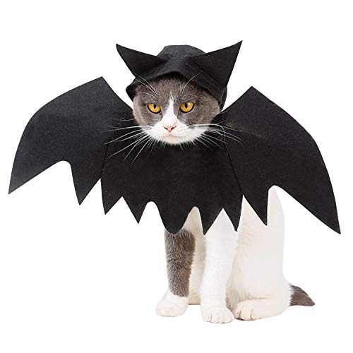 LAEMILIA Halloween Haustier Kostüme Fledermausflügel für Hunde Katzen Dekoration,Halsband Kordelzug Cosplay Dress Up Zubehör von LAEMILIA