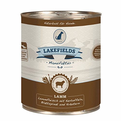 Lakefields MANUFAKTUR Nassfutter MENÜ LAMM 60% Fleischanteil für Hunde 12x800g von Lakefields