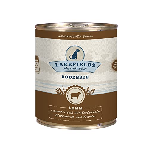 LAKEFIELDS MANUFAKTUR Nassfutter MENÜ LAMM 60% Fleischanteil für Hunde 6x800g von Lakefields