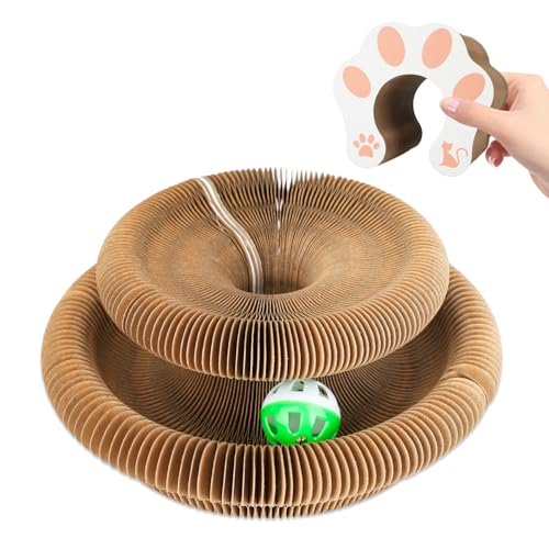 LALAKATS Katzen-Akkordeon Magische Orgel Katzenkratzbrett Katzenspielzeug Kitty Kurlz Katzenspielzeug Ball Kratzpad Katzenkratzer 1 Packung von LALAKATS