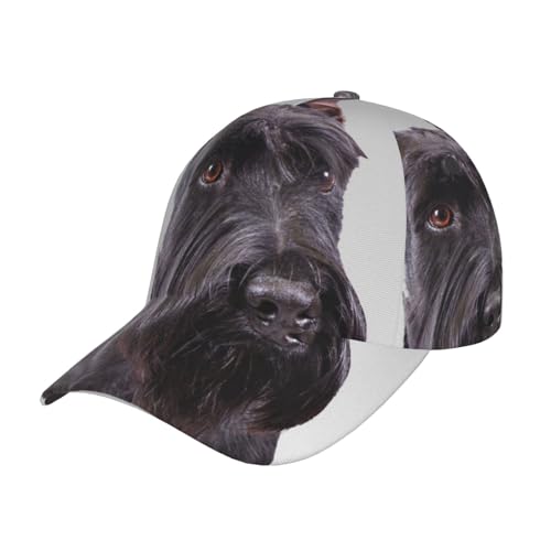 LAMAME Baseballkappe mit niedlichem Schnauzer-Motiv, verstellbar, neutral, modische Kopfbedeckung, lässiger Sonnenhut von LAMAME