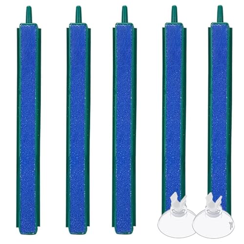 LAMXD 5 Stück Luftstein Bar 12 cm 10,7 cm Bubble Release Mineral Luftsteine für Aquarium Aquarium Pumpe grün blau von LAMXD