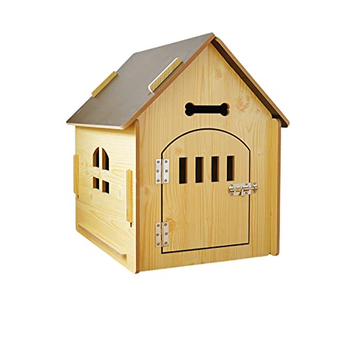 Four Seasons Universal-Haustier-Katzenhaus für den Innenbereich Kleine und mittelgroße Katzen- und Hundekäfige aus Holz, geeignet für Wohnzimmer, Balkon, Innenhof (C 58 * 44 * 59cm) von LANAZU