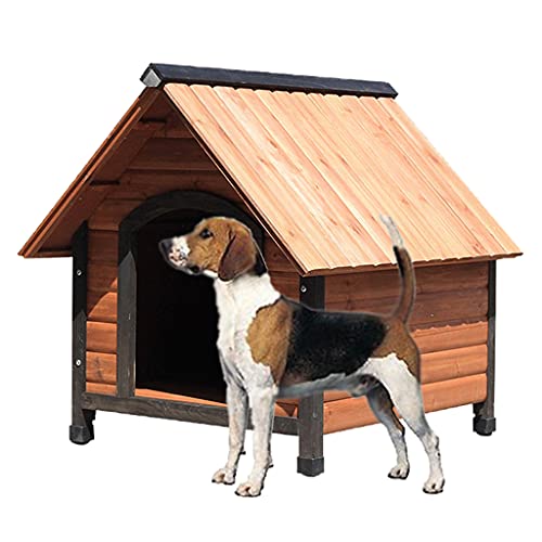 Hundehaus aus Holz, Outdoor Wetterfeste Hundehütte, Outdoor Große Hundehütte Hundekäfig, Geeignet für Welpen und Katzen aller Art von LANAZU