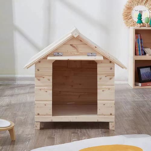 Hundehütte im Freien Holzhütte Kleine und mittelgroße Hundehütte Vier Jahreszeiten Universal-Hundehütte für den Garten im Freien geeignet (A 56 * 45 * 48CM) von LANAZU