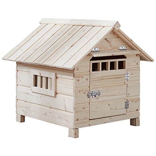 Hundehütte im Freien Holzhütte Kleine und mittelgroße Hundehütte Vier Jahreszeiten Universal-Hundehütte für den Garten im Freien geeignet (B 69 * 66 * 68CM) von LANAZU