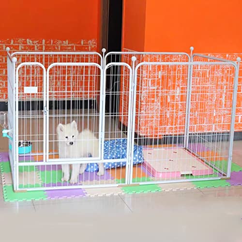 Hundezaun Zaun kleine, mittlere und große Hunde Indoor Anti-Jailbreak Outdoor eingezäunter Hundekäfig geeignet für drinnen und draußen (White 160 * 80 * 100CM) von LANAZU