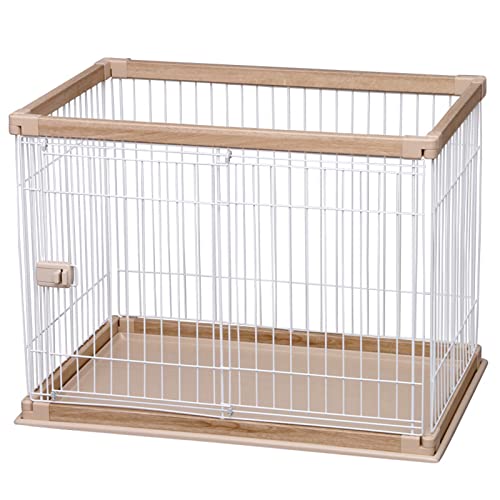 Katze Hundekäfig Mittlerer und Kleiner Hundekäfig Hundezaun Haustier Indoor Hundezaun Geeignet für Wohnzimmer Balkon Schlafzimmer (Brown 120 * 80 * 71cm) von LANAZU