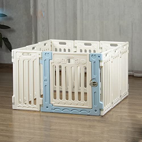 Katzen- und Hundekäfig, Kleiner und mittelgroßer Hundezaun, Kunststoffzaun, Heimisolationszaun, geeignet für Wohnzimmer, Balkon, Schlafzimmer (White 6 Pieces+1 Gate) von LANAZU