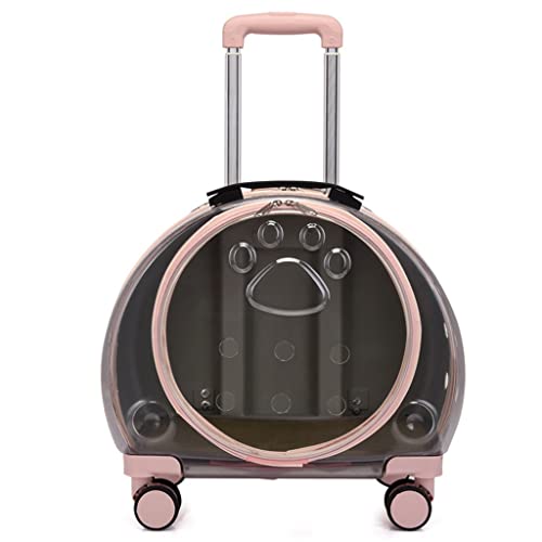 Kleiner Haustier-Rucksack, atmungsaktiver Haustier-Reise-Trolley-Kasten, multifunktionale Transportbox, geeignet für Reisen und Urlaub ​ (Pink B) von LANAZU