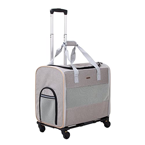 LANAZU Haustier-Reisetasche, abnehmbarer Transportkoffer, multifunktionale Trolley-Tasche, geeignet für Ausflüge und Camping (Braun) von LANAZU