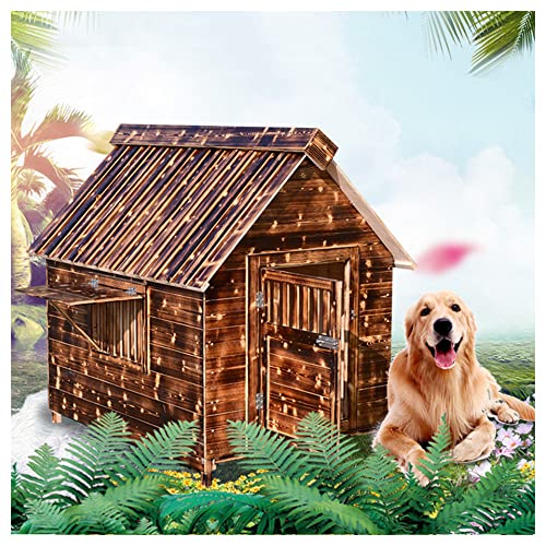 LANAZU Hundekäfig-Möbel aus Holz, Indoor-Haustierkäfig, eingezäunte Hundehütte, Couchtisch mit abnehmbarem Tablett für kleine bis mittelgroße Haustiere (33,4 x 30,7 x 34,6) von LANAZU