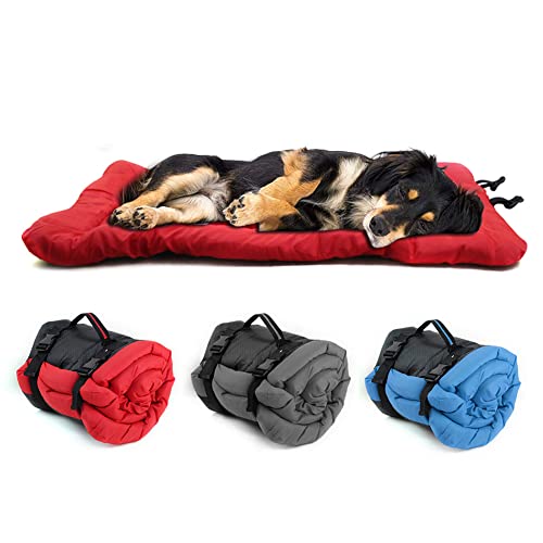 LANAZU Outdoor Haustiermatte, tragbare Hundebettdecke, Hundehütte, Zwingerbox, faltbares Sofa für mittelgroße bis große und kleine Hunde (Rot) von LANAZU