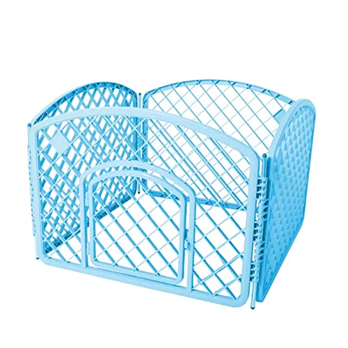 Pet House Kleiner und mittelgroßer Hundekäfig Sicherheitszaun Faltbarer Hundekäfig Geeignet für Balkon Wohnzimmer (Blue 4 Pieces) von LANAZU