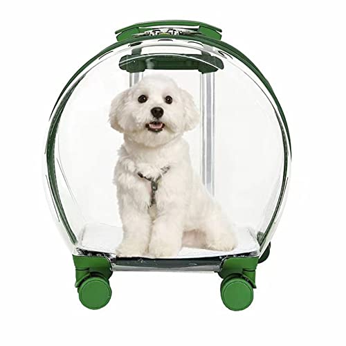 Transparente Kapsel Haustier Reisetasche, Multifunktionale Trolley-Tasche für Katzen und Hunde, geeignet für kleine Haustiere ​ (Grün) von LANAZU