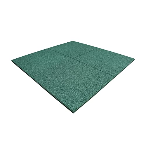 LANDGRID 1m² Fallschutzmatten Grün 50x502,5cm Gummimatten Schutzmatten Spielplatz Bodenplatten Schaukel Rutsche von LANDGRID