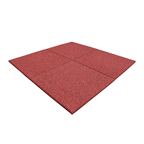 LANDGRID 1m² Fallschutzmatten Rot 50x50x2,5cm Gummimatten Rutsche Spielplatz Boden von LANDGRID