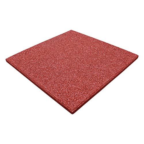 LANDGRID Gummimatten Rot 50x50x4cm Gummiplatten Fallschutzmatten Outdoor Indoor Kinder Schaukel Klettergerüst Fallschutzplatten Fitness Yoga (3 Platten 50x50x4cm) von LANDGRID