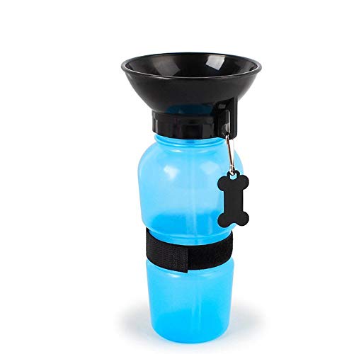 LANGING 1 x Hundetrinkflasche, tragbar, für Outdoor-Sport, Reisen, Blau von LANGING