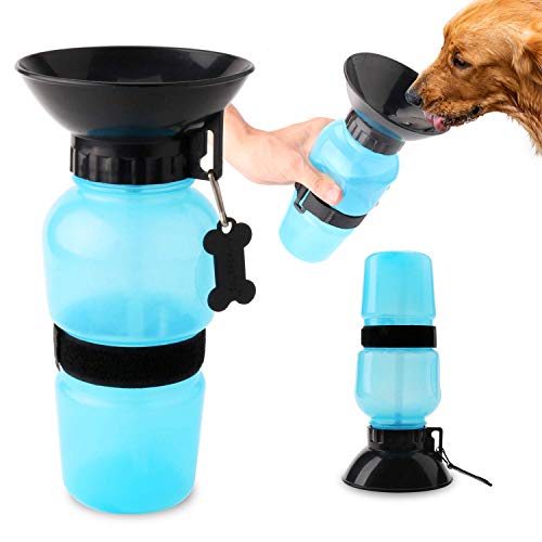 LANGING 1 x Outdoor-Trinkflasche, Haustierbedarf, tragbar, für Hunde und Katzen, blau, 530 ml von LANGING